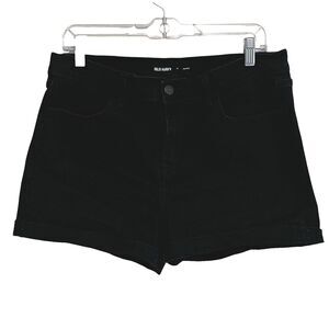 Old Navy Jeans Shorts Womens Size 8 Black Cuffed Mid-Rise 5-Pocket 2” Inseam